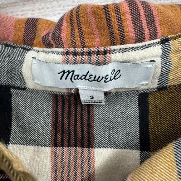 Madewell Classic Ex-Boyfriend Button Down Shirt Womens Small Pink Brown Gray - Picture 6 of 10
